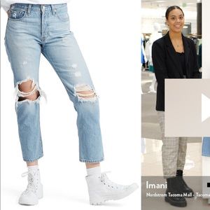 Montgomery patch Levi crop jeans